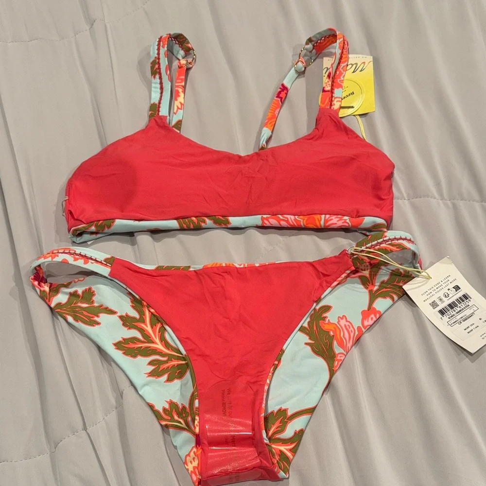 Maaji Floral Reversible Bikini Set Size L NWT - Picture 9 of 11